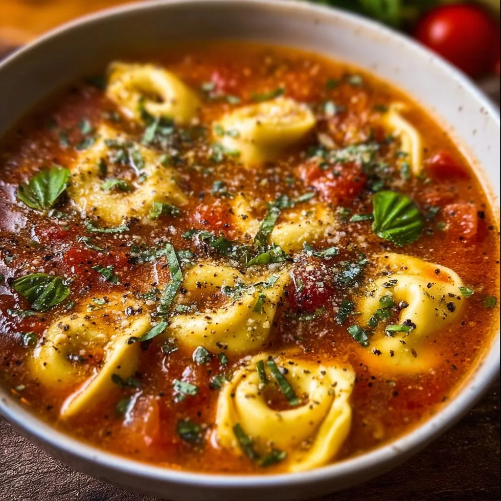 Parmesan Tomato Tortellini Soup