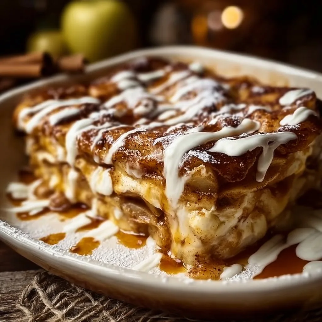 Indulge in a Cozy Cinnamon Roll Apple Lasagna Recipe Today!