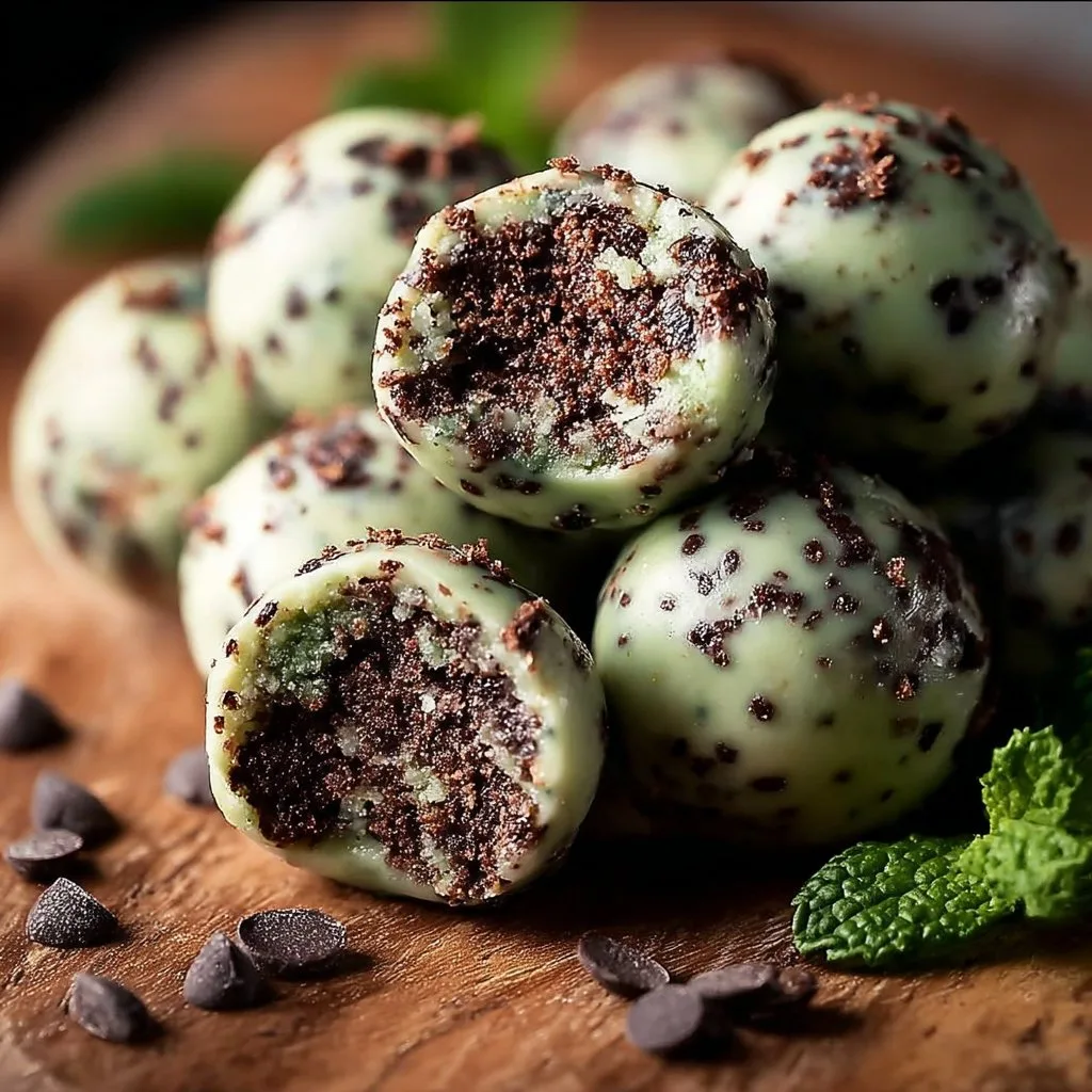 Easy Mint Chocolate Chip Protein Balls