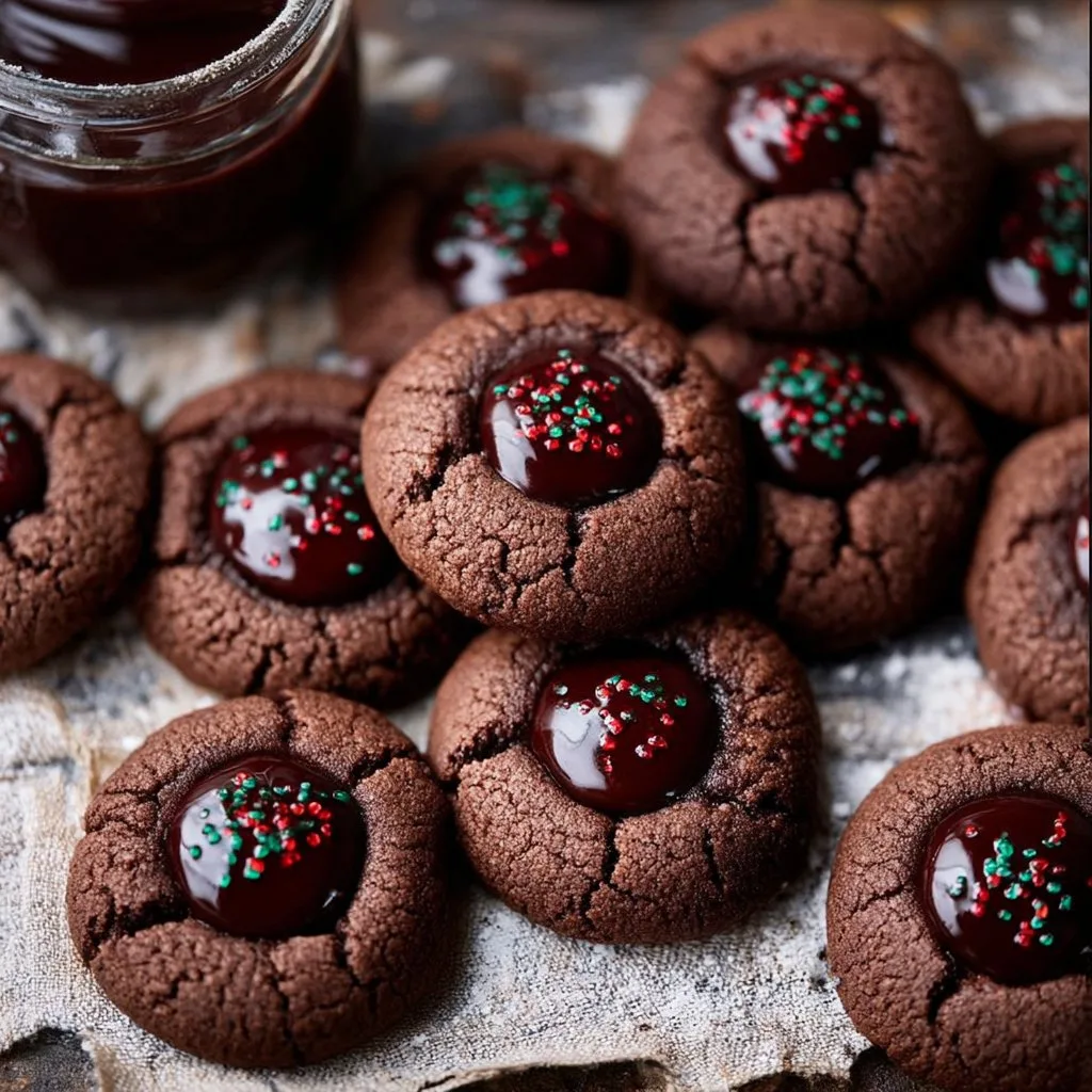 Chocolate Thumbprint Cookies