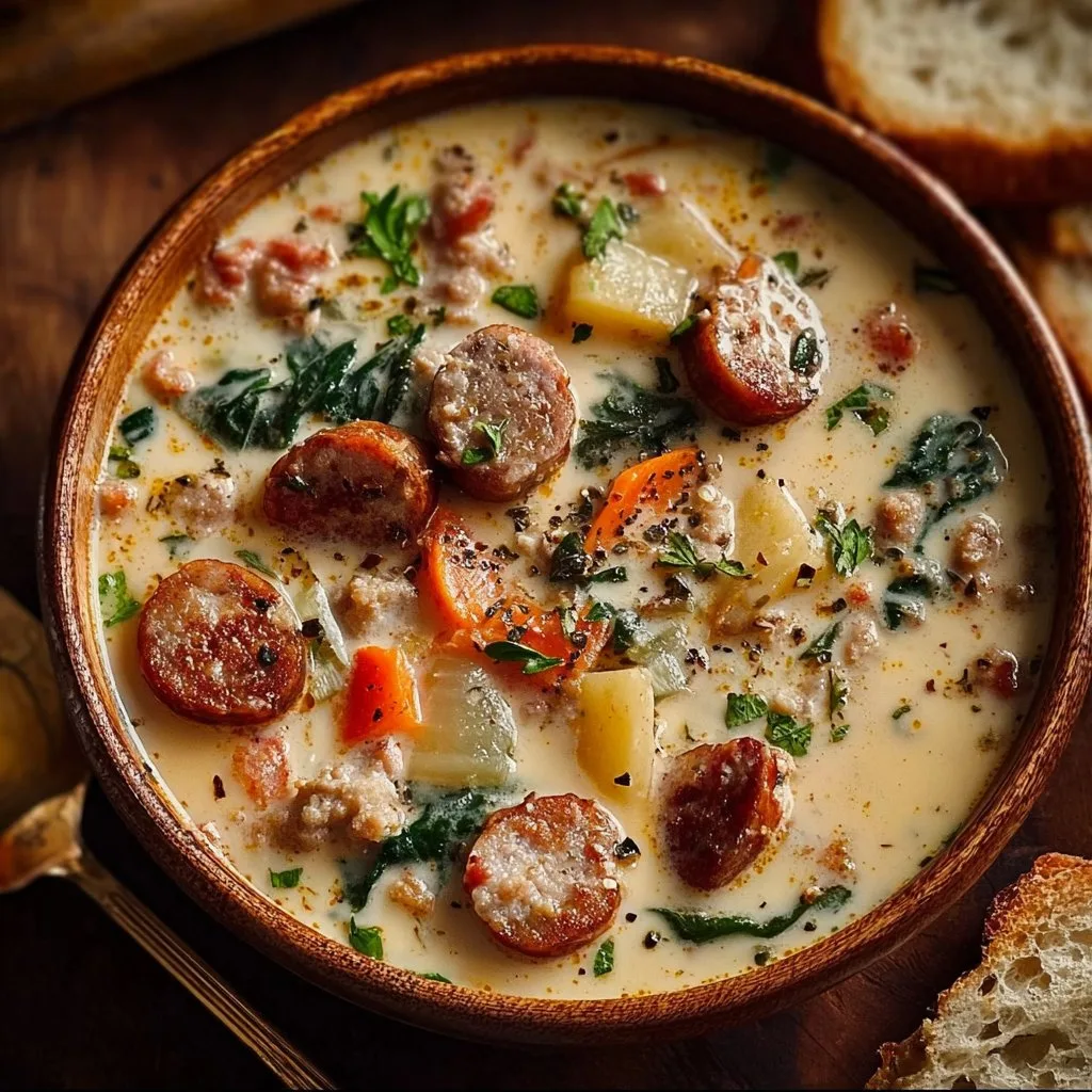 Creamy Italian Beef Sausage Soup