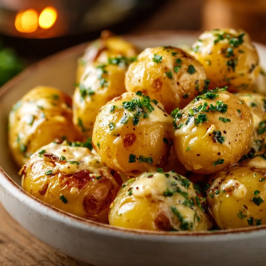 Creamy Garlic Baby Potatoes