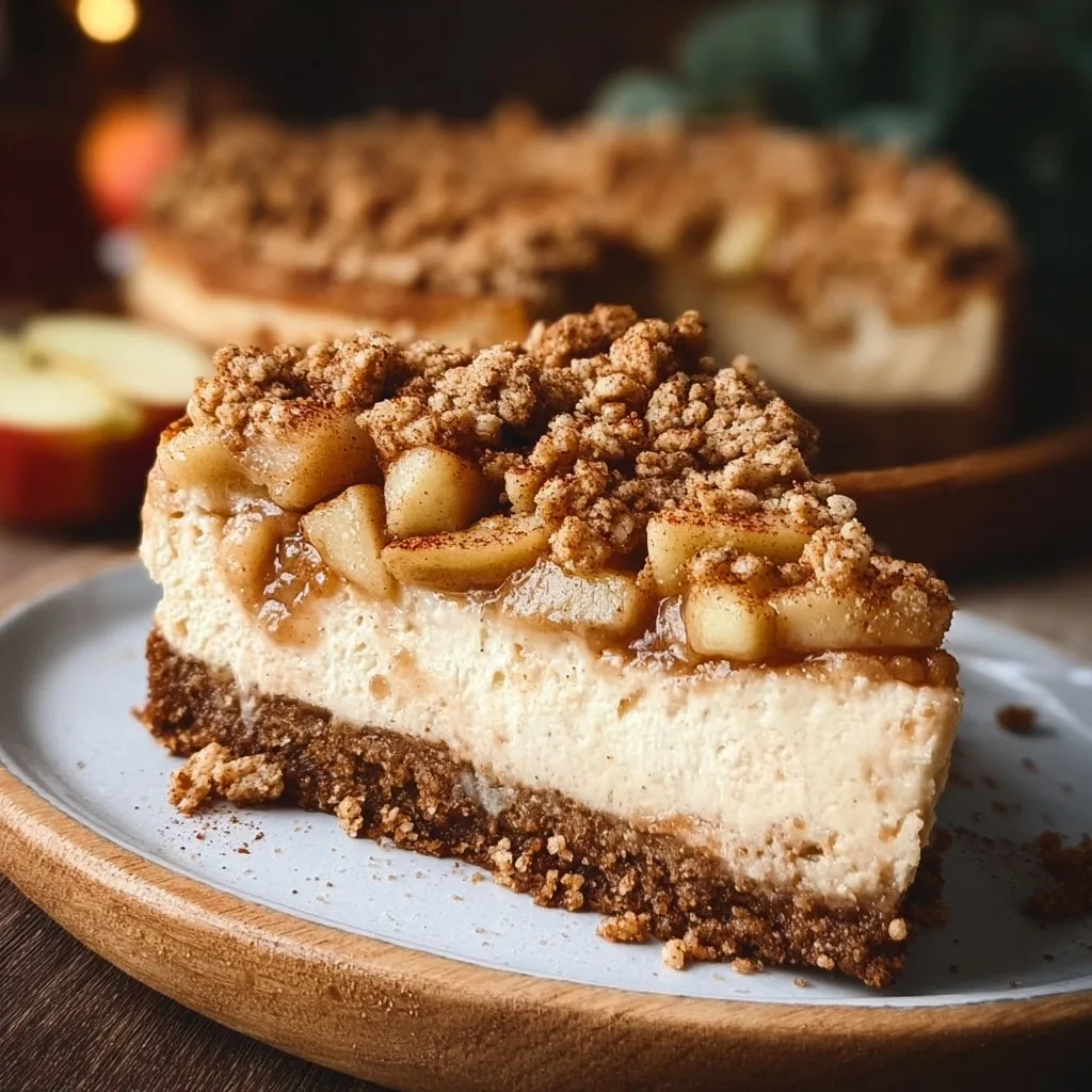 Vegan Apple Crumble Cheesecake