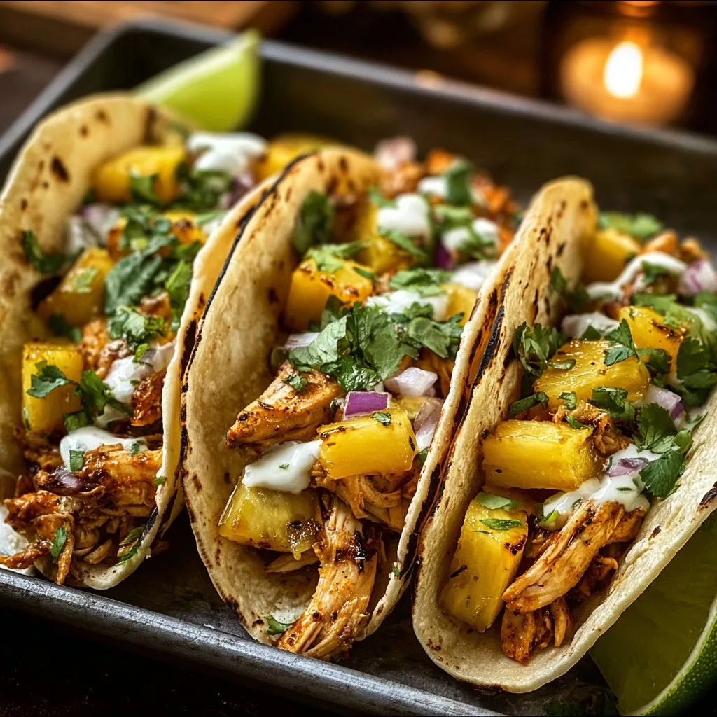 One-Pan Chicken and Pineapple Tacos