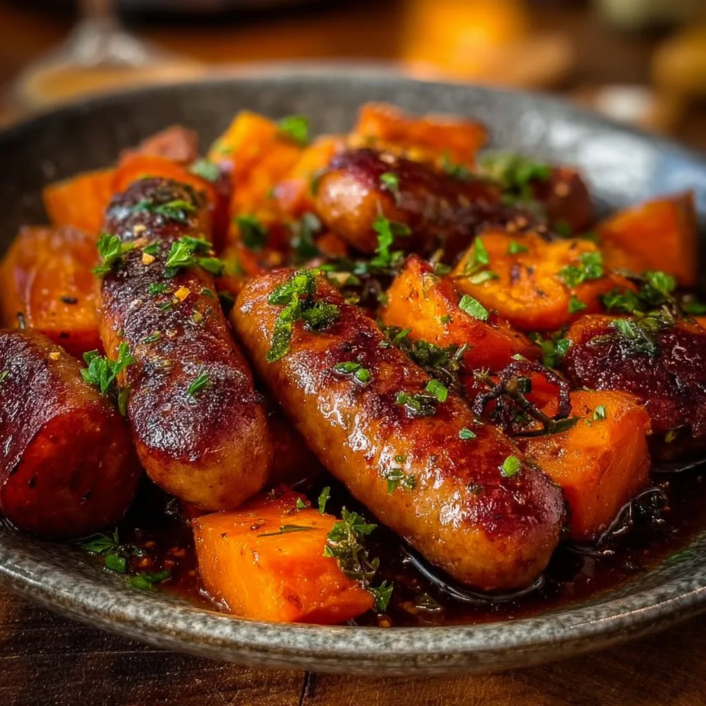 Honey Garlic Sausage Sweet Potatoes 4 Honey Garlic Sausage Sweet Potatoes