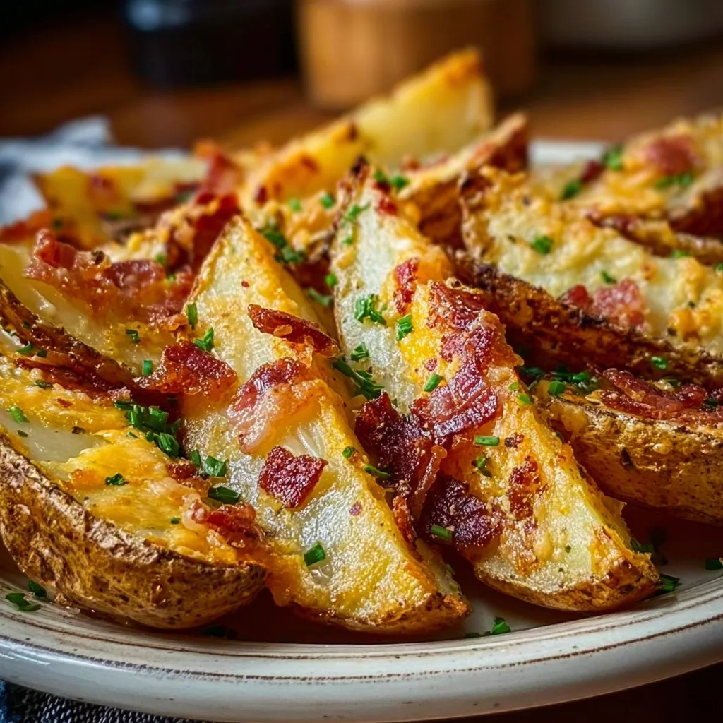 Indulge in Cheddar Bacon Potato Wedges: A Cheesy Delight!