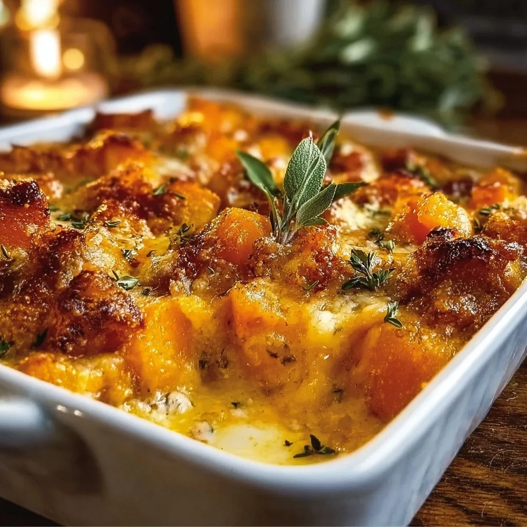 Cheesy Butternut Squash Casserole