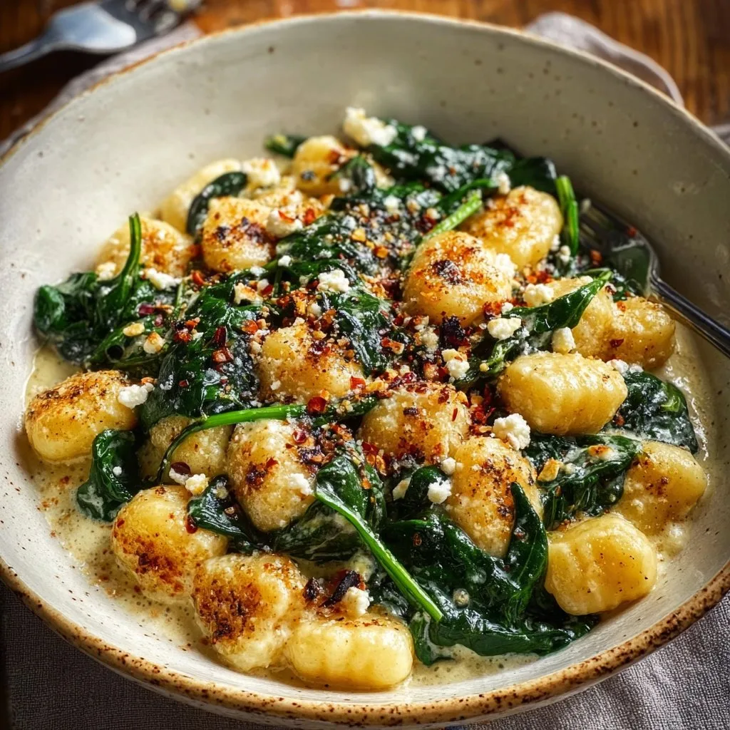 Creamy Gnocchi with Spinach and Feta