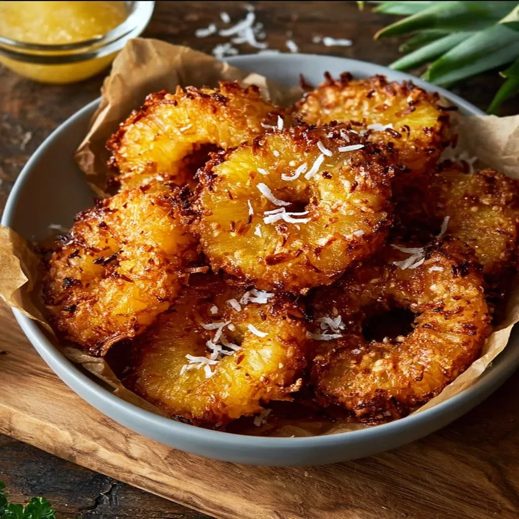 Indulgent Fried Pineapple with Coconut Crust – A Tropical Treat