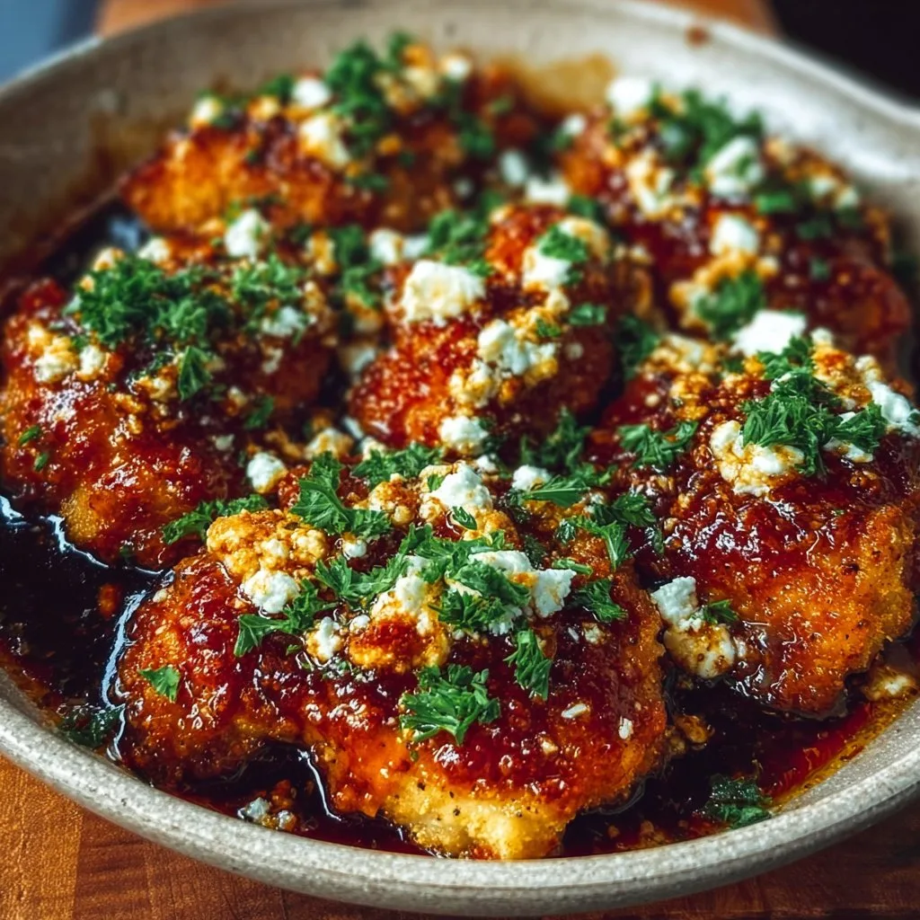 Crispy Hot Honey Feta Chicken