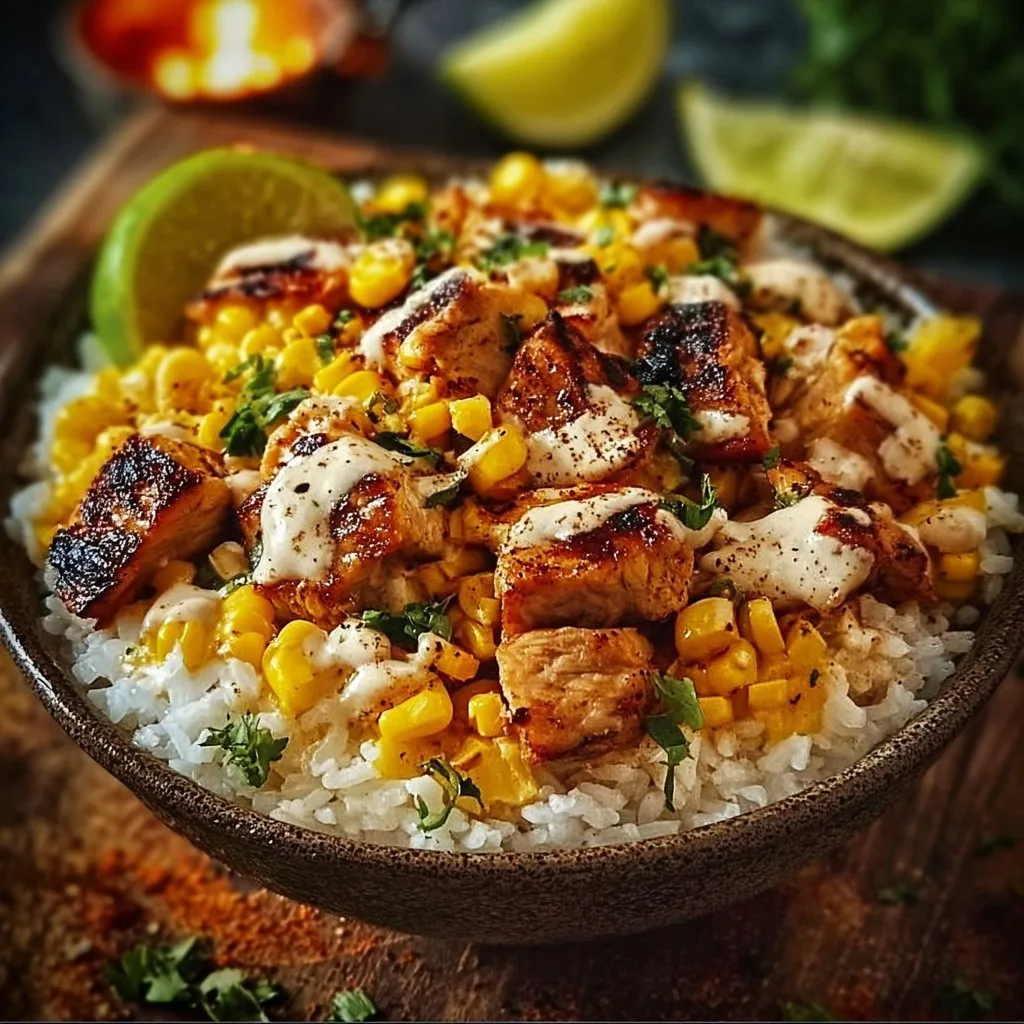 Street Corn Chicken Rice Bowl