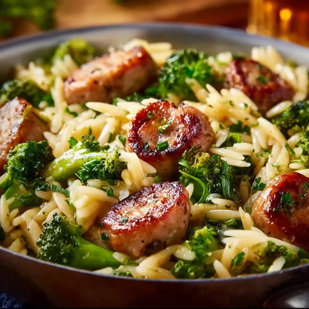 Chicken Sausage and Broccoli Orzo