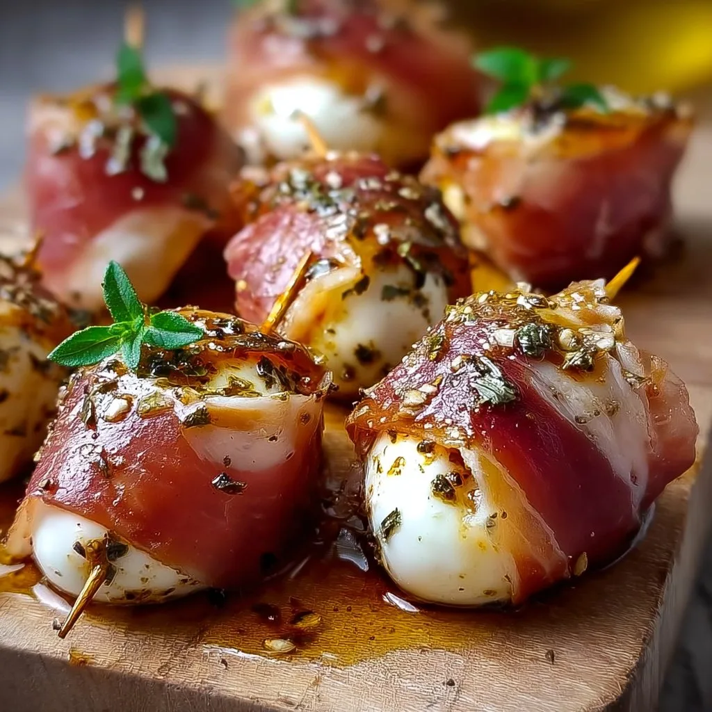 Prosciutto Wrapped Mozzarella Bites