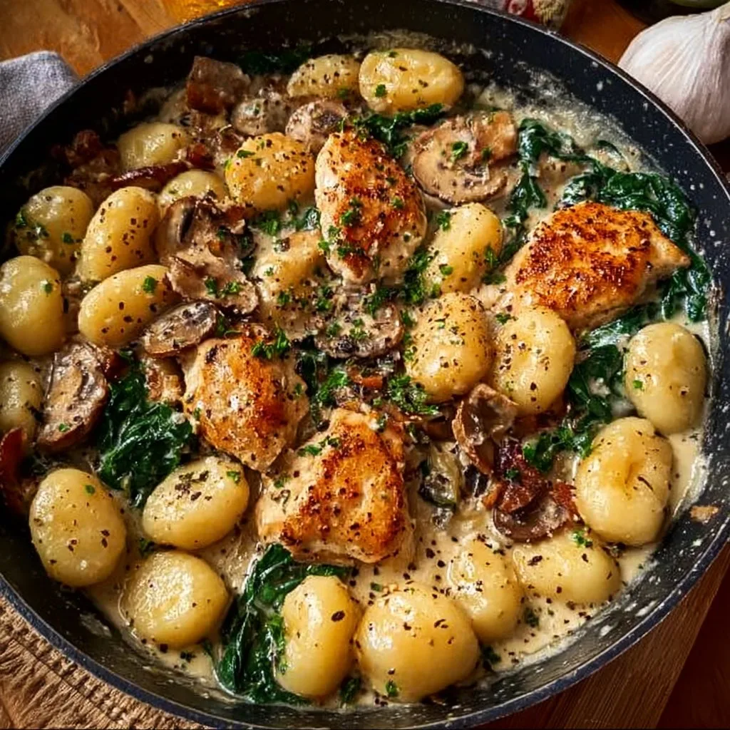 Savor the Creamy Garlic Chicken Gnocchi Skillet in 30 Minutes!