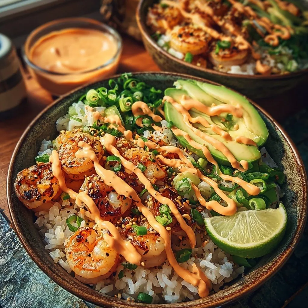 Shrimp Rice Bowls with Spicy Mayo