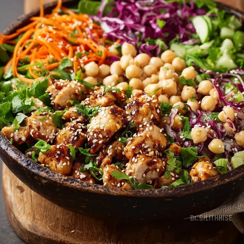 Sesame Chicken and Chickpea Salad