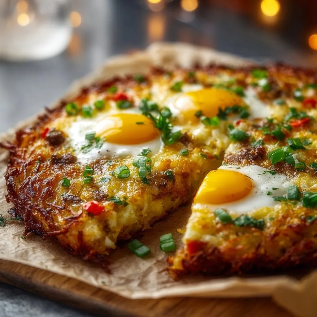 Breakfast Pizza Hash Brown Crust