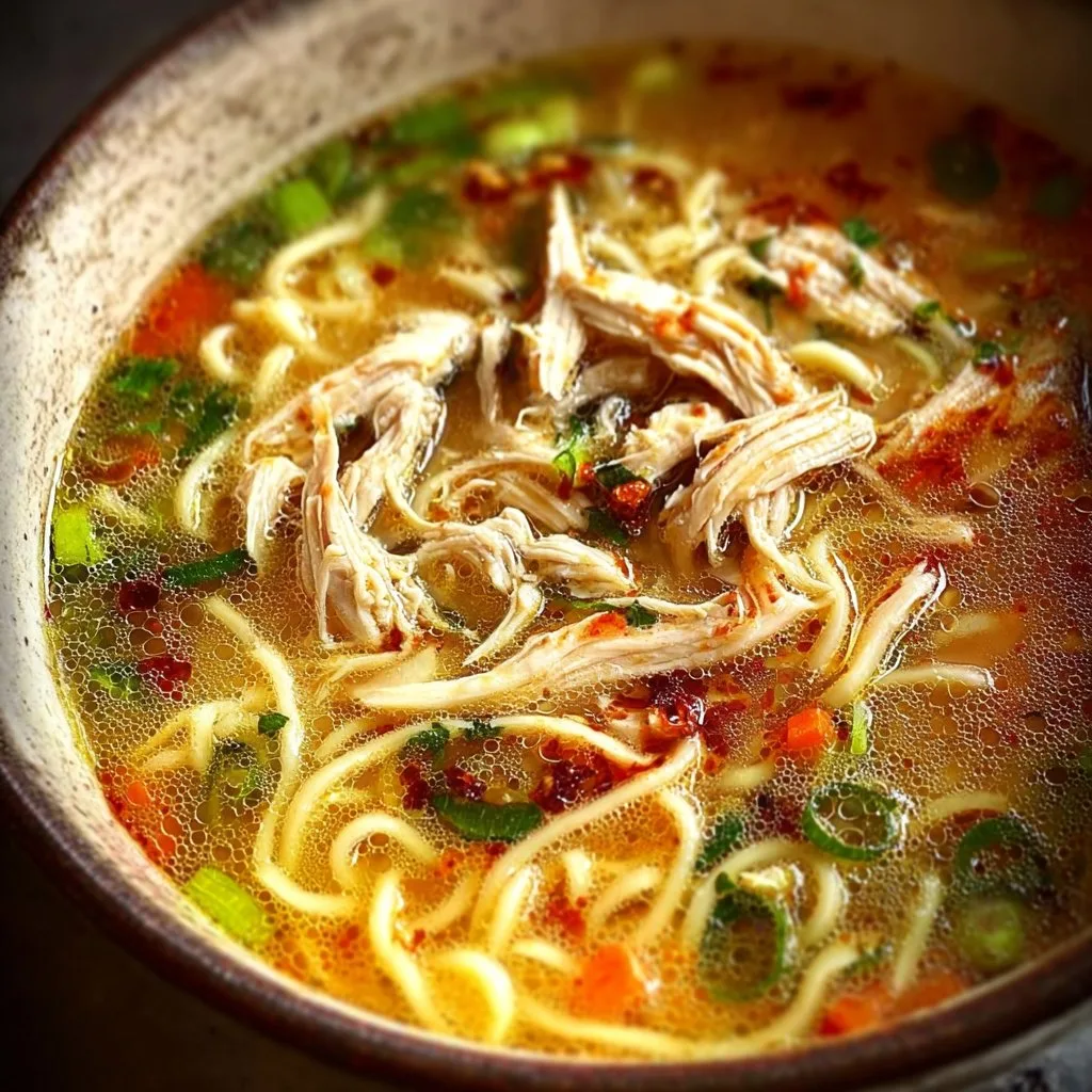 Classic Ginger Garlic Chicken Noodle Soup