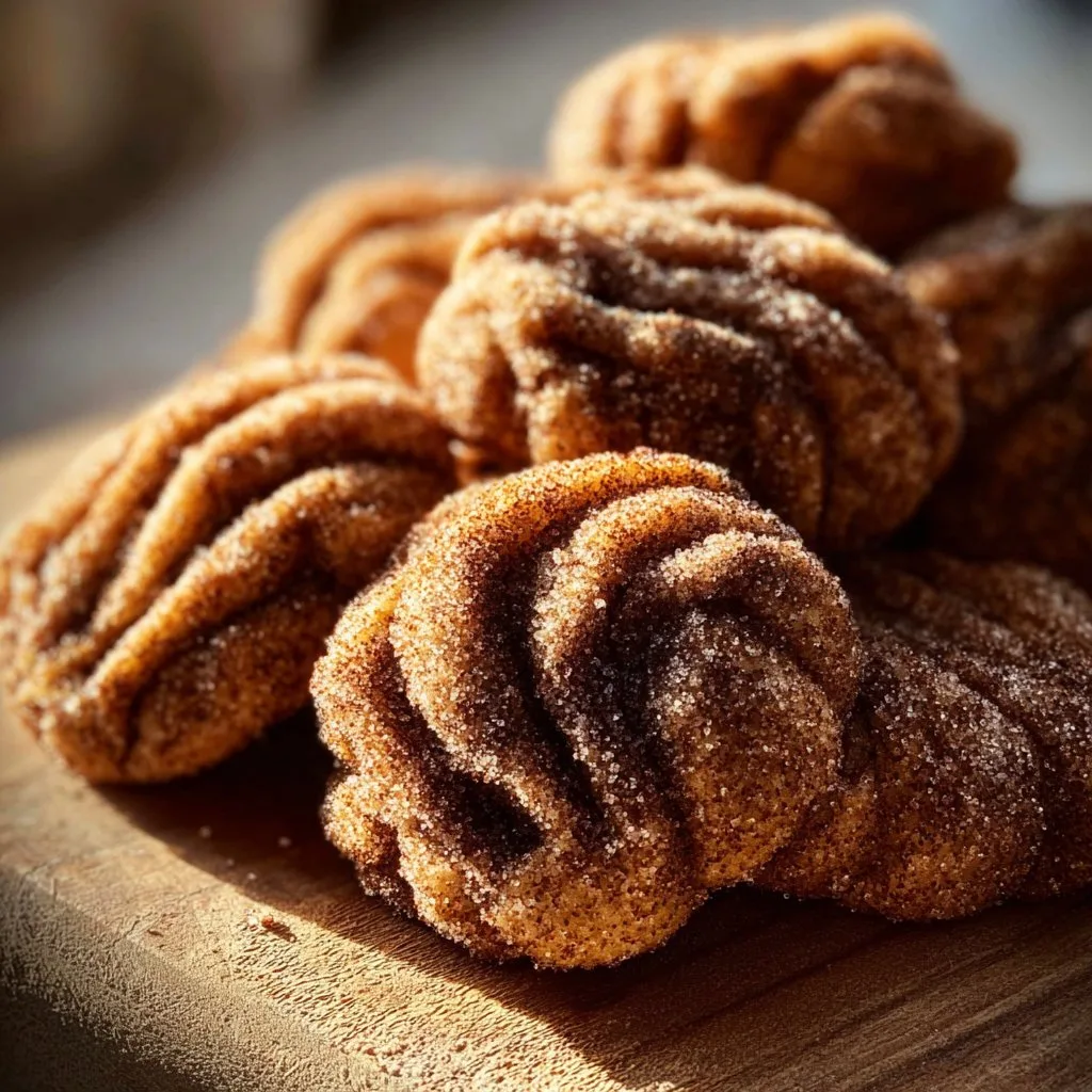 Churro Crinkle Cookies with Cinnamon Sugar