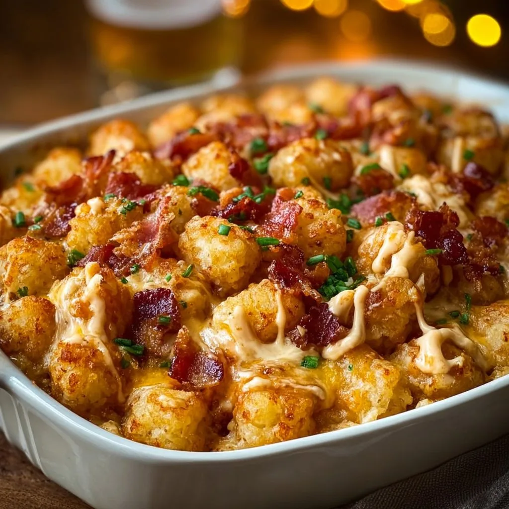 Chicken Bacon Ranch Tater Tot Casserole