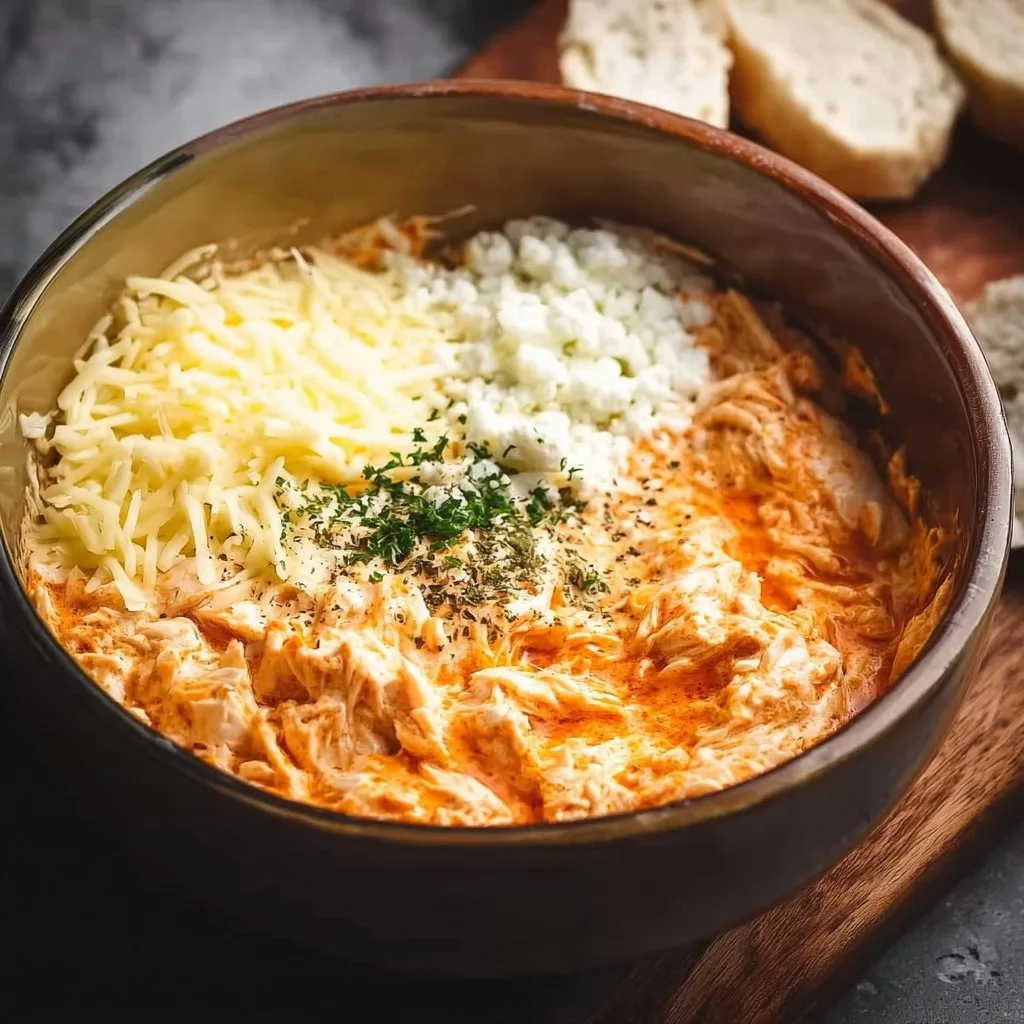 Greek Yogurt Buffalo Chicken Dip without Cream Cheese