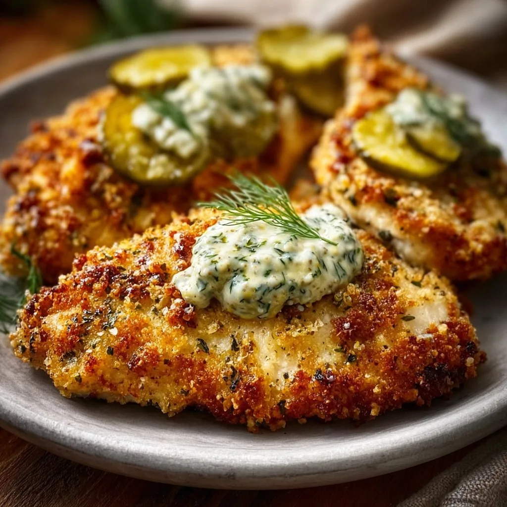 Crispy Dill Pickle Parmesan Chicken