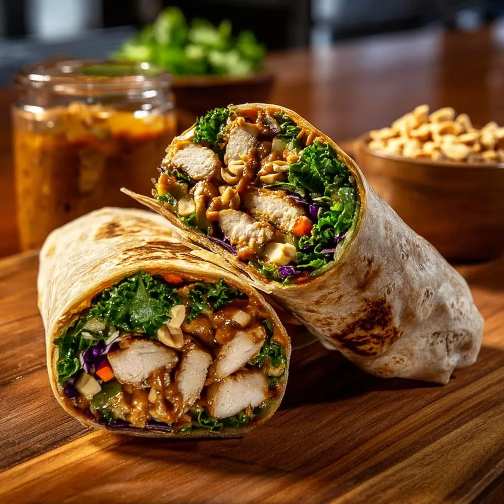 Thai Peanut Chicken Wraps