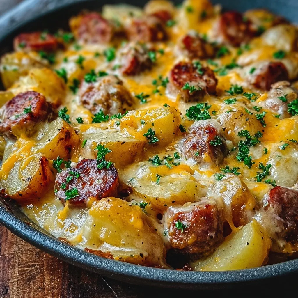 One-Pan Cheesy Ranch Potatoes and Sausage