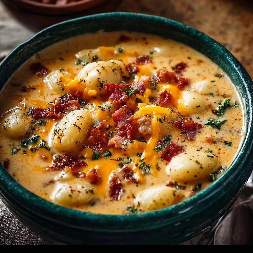 Bacon Cheddar Gnocchi Soup