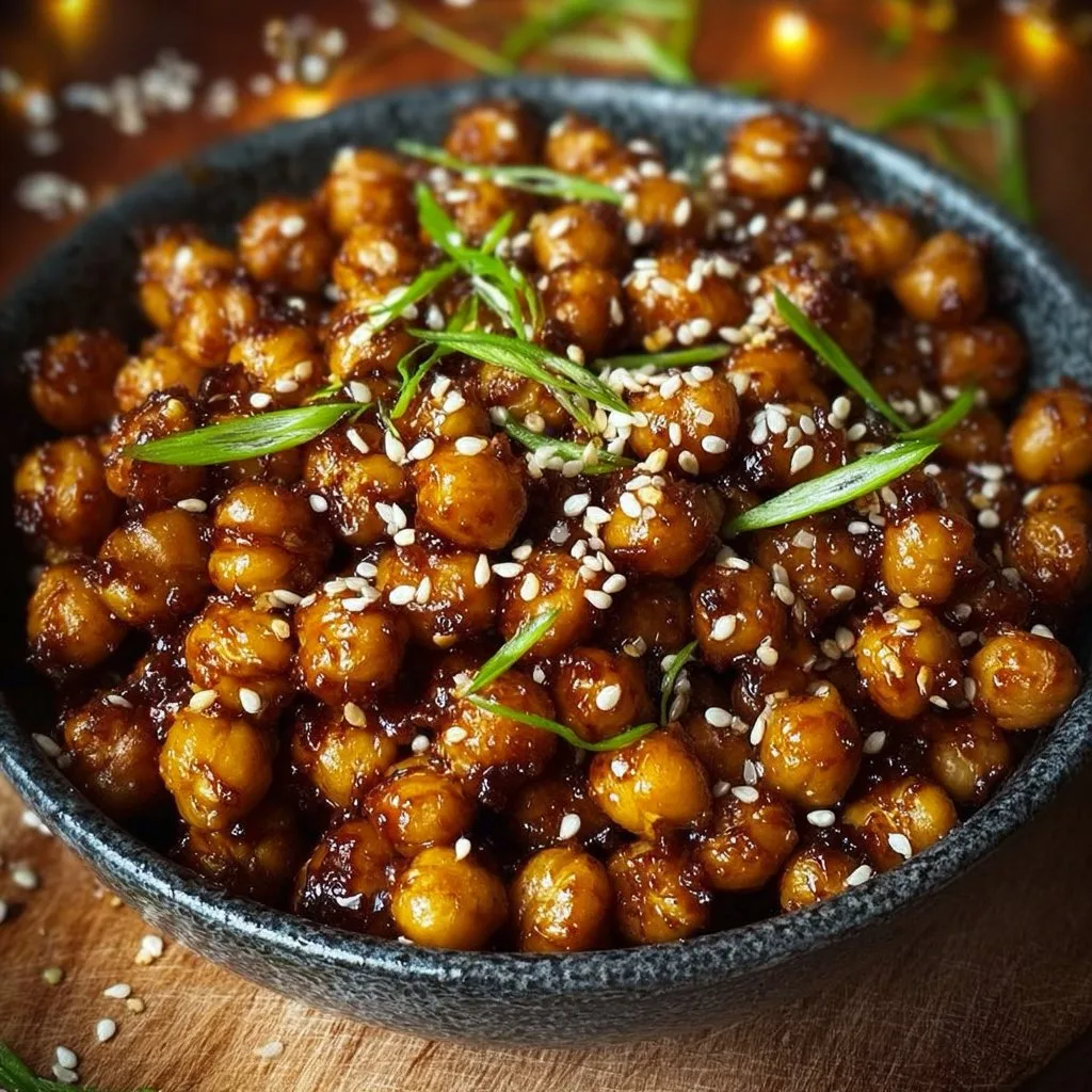 Vegan Sticky Sesame Chickpeas