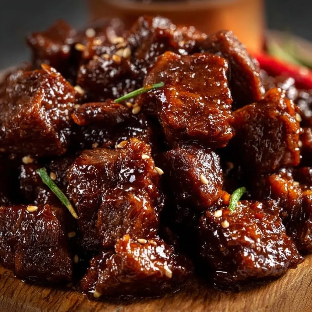 Glazed Sticky Beef Bites 4 Glazed Sticky Beef Bites