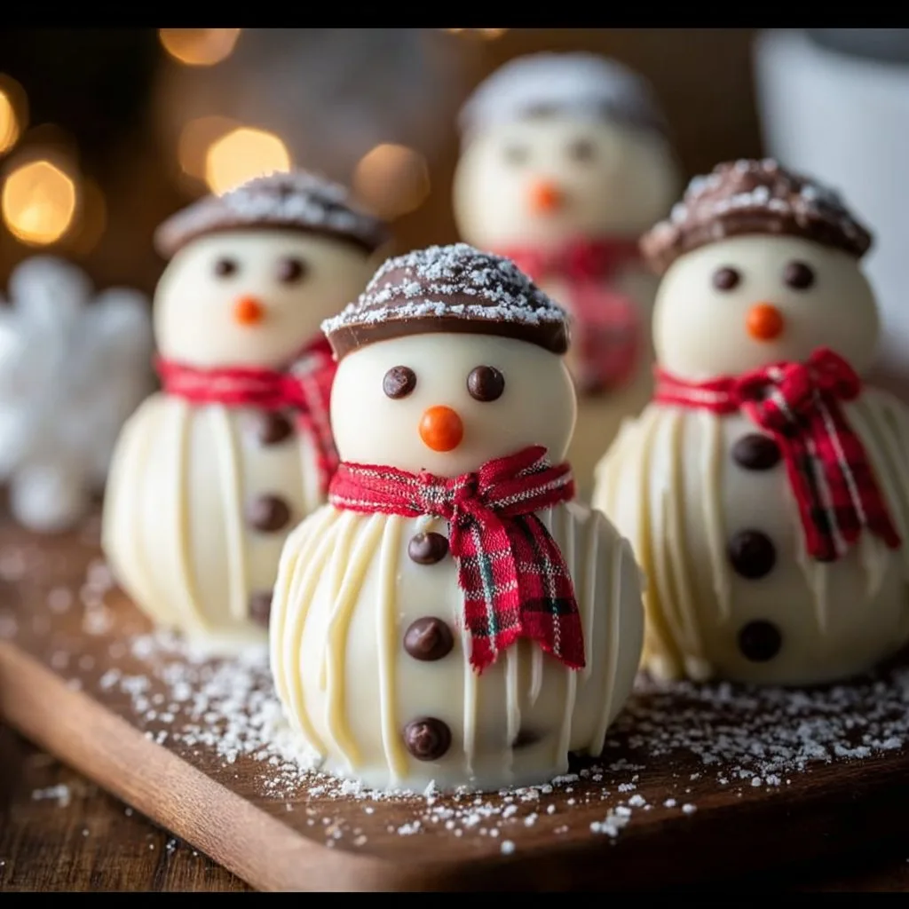 No-Bake Mini Snowman Truffles