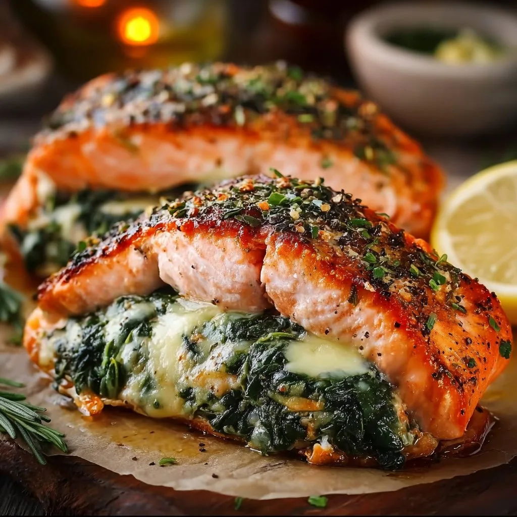 Spinach Stuffed Salmon
