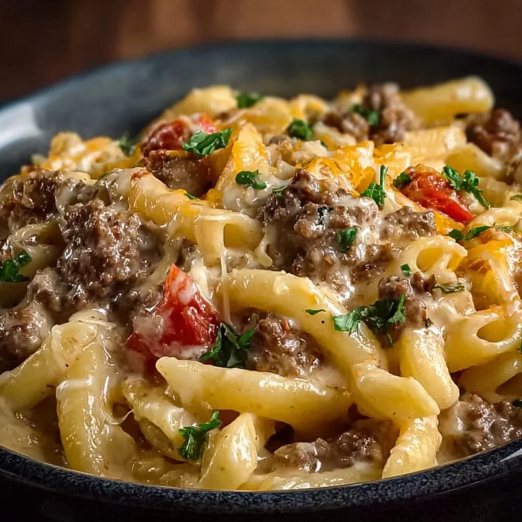Loaded Cheeseburger Alfredo Pasta: Ultimate Creamy Dinner