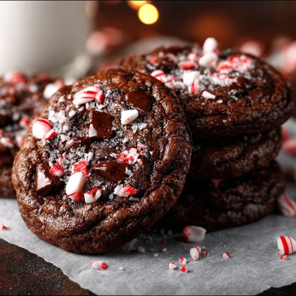 Peppermint Brownie Cookies
