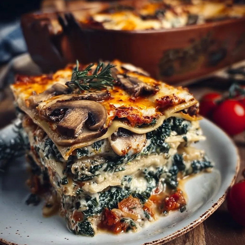 Mushroom and Spinach Lasagna 4 Mushroom and Spinach Lasagna