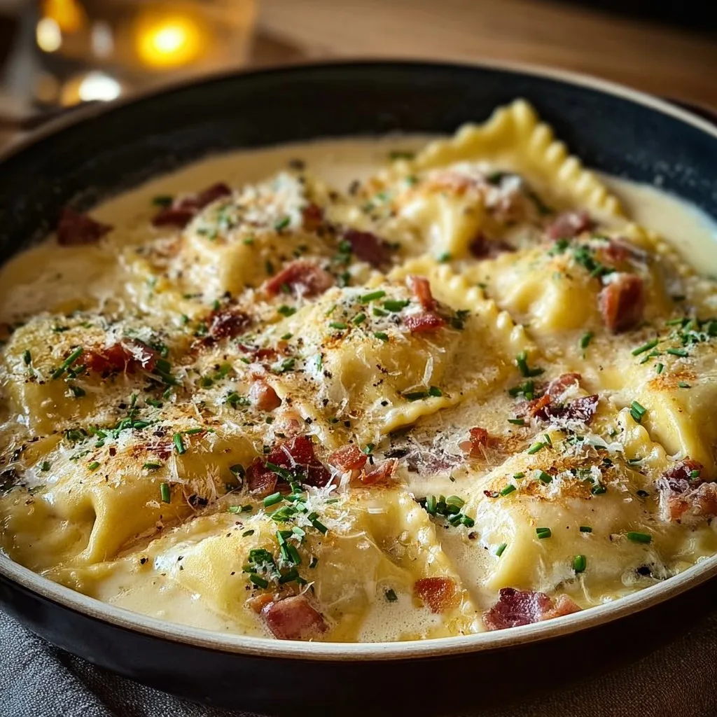 Creamy Carbonara Ravioli