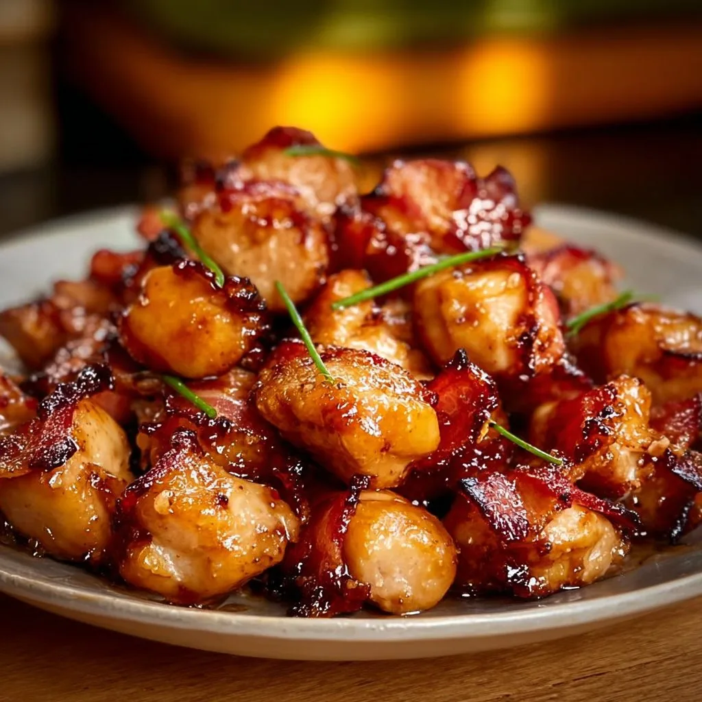 Maple Glazed Bacon Chicken Bites - Kristin Frazier Blog in 2025 | Recipes, Chicken Recipes, Chicken Bites