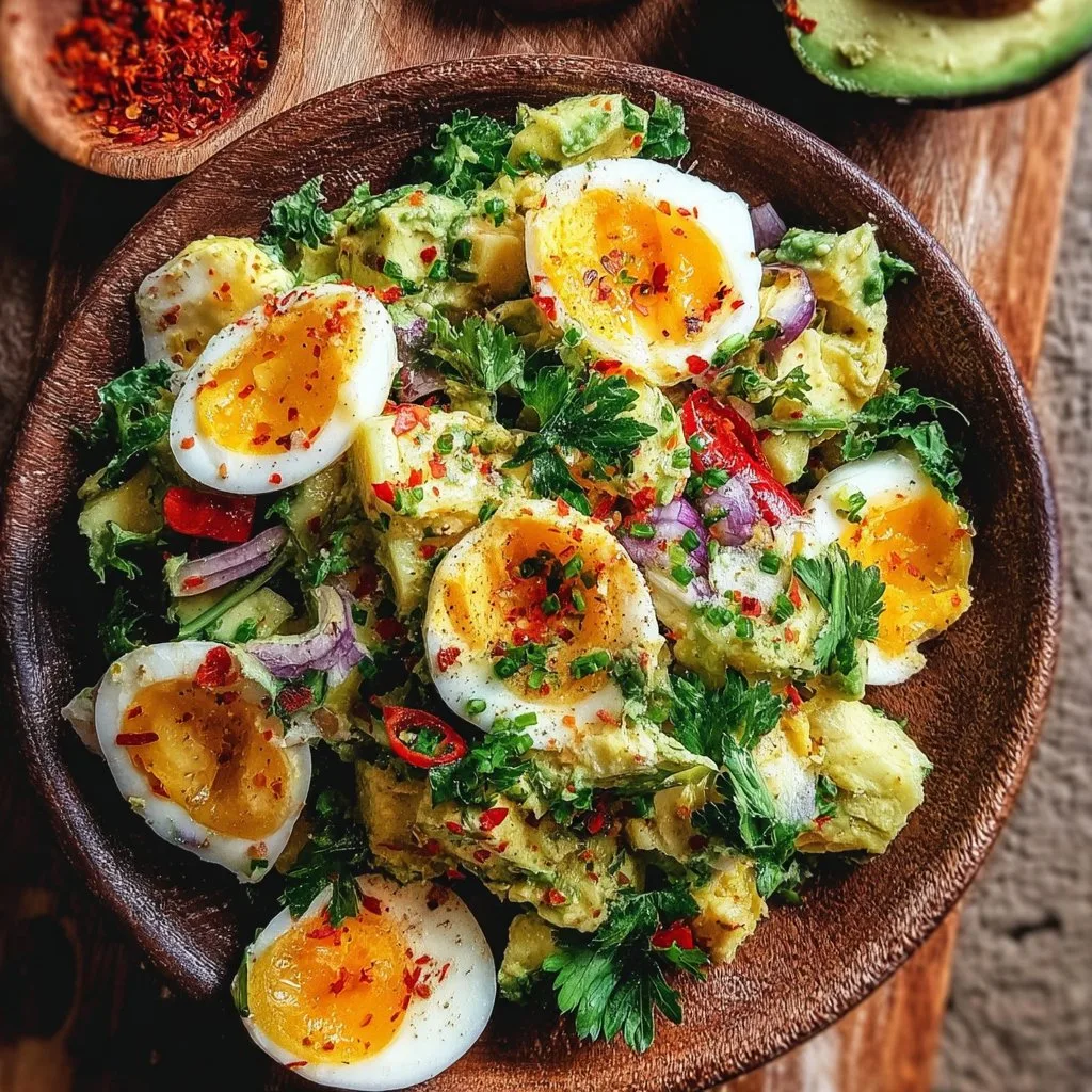 Workout Egg Avocado Salad