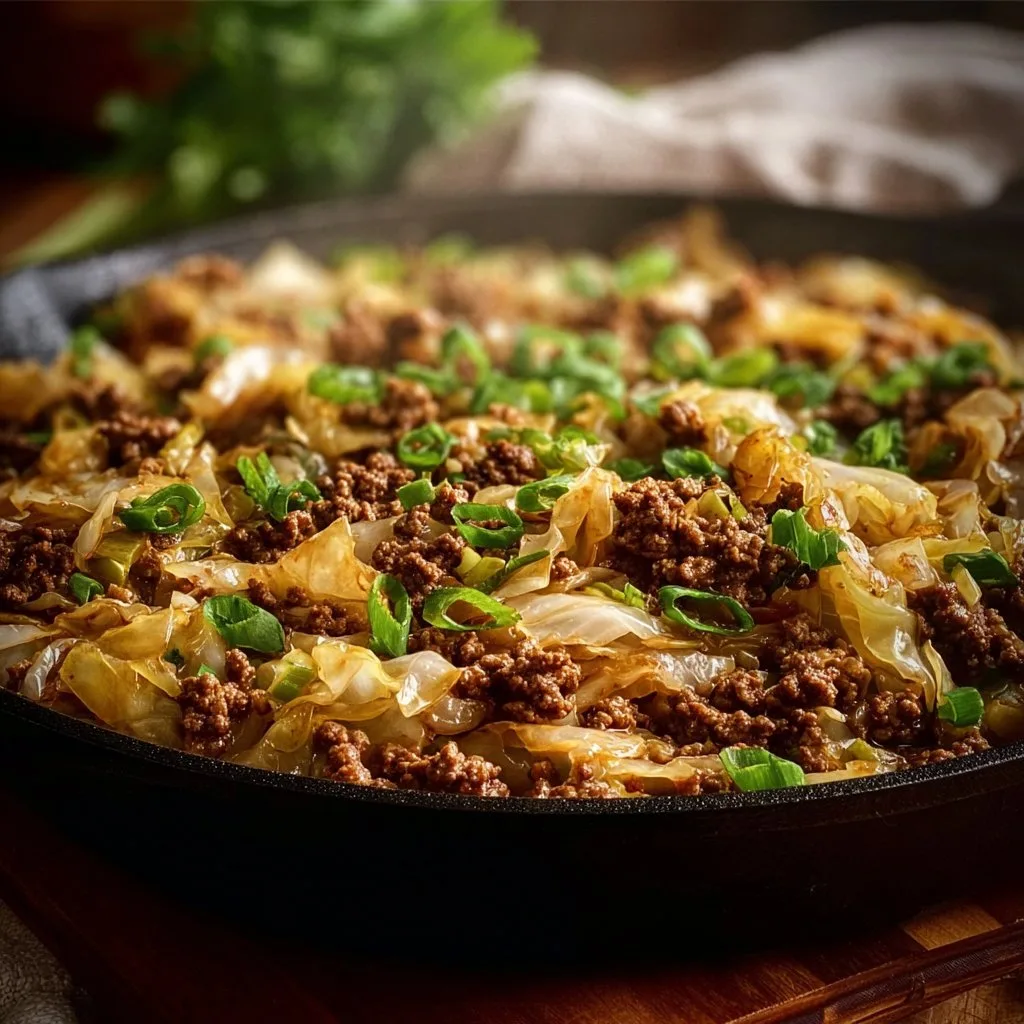 Low-Carb Ground Beef and Cabbage Skillet