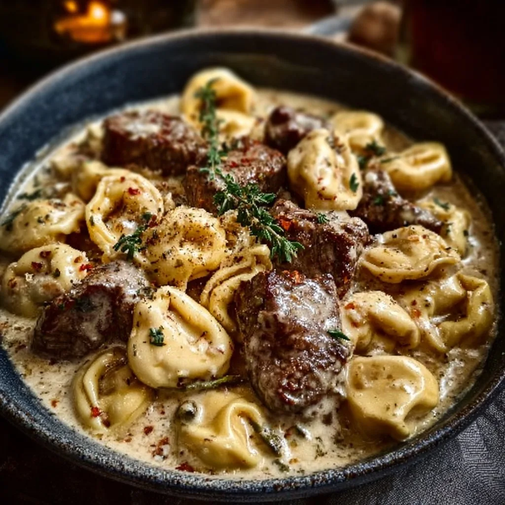 Cracked Garlic Steak Tortellini in Creamhouse Sauce Bliss
