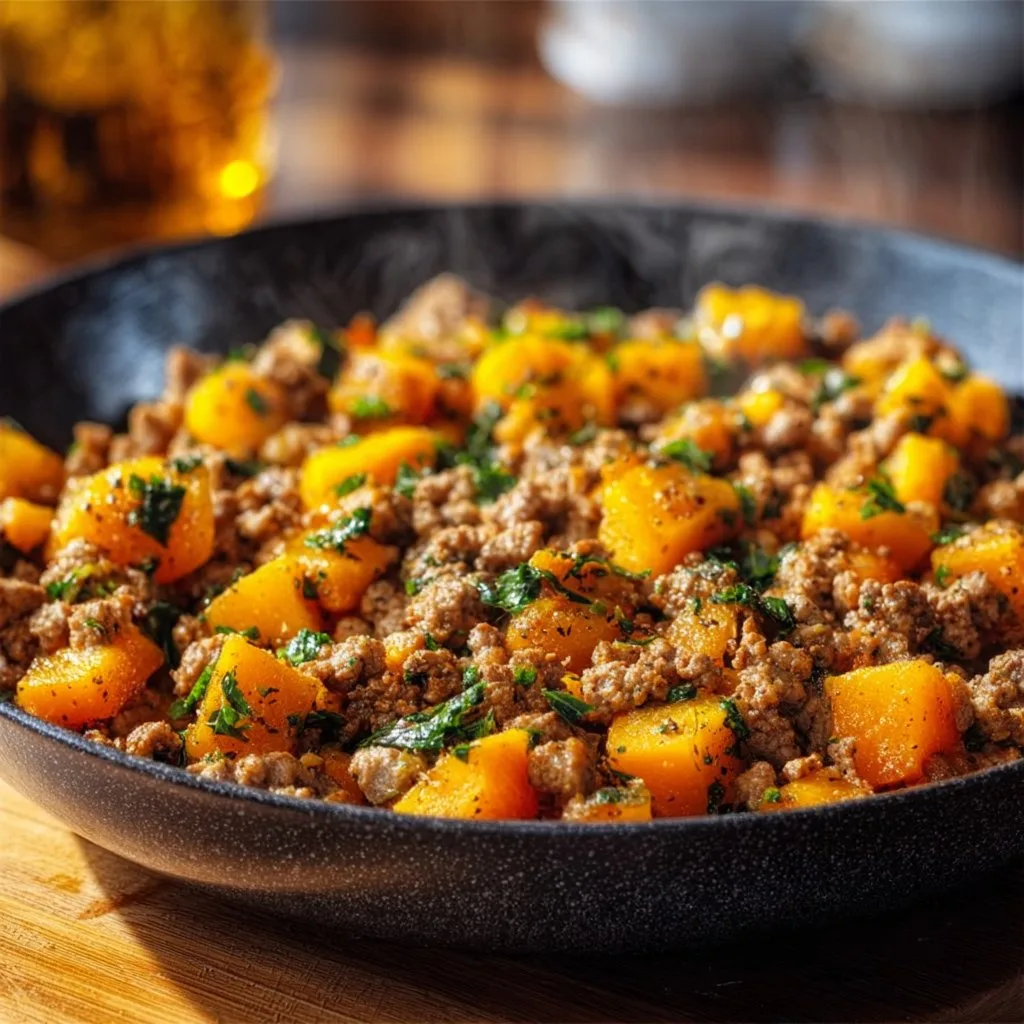 Ground Turkey Butternut Squash Skillet