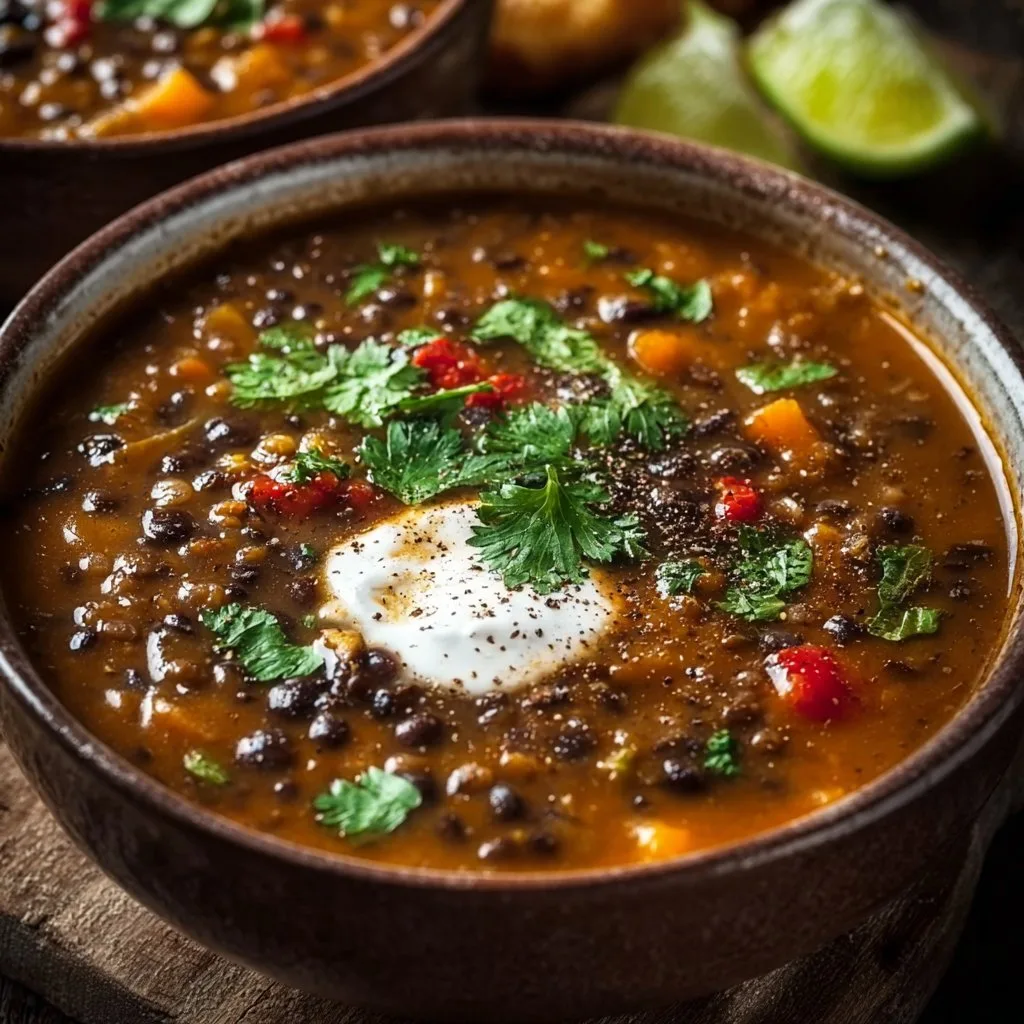 Black Bean and Lentil Soup