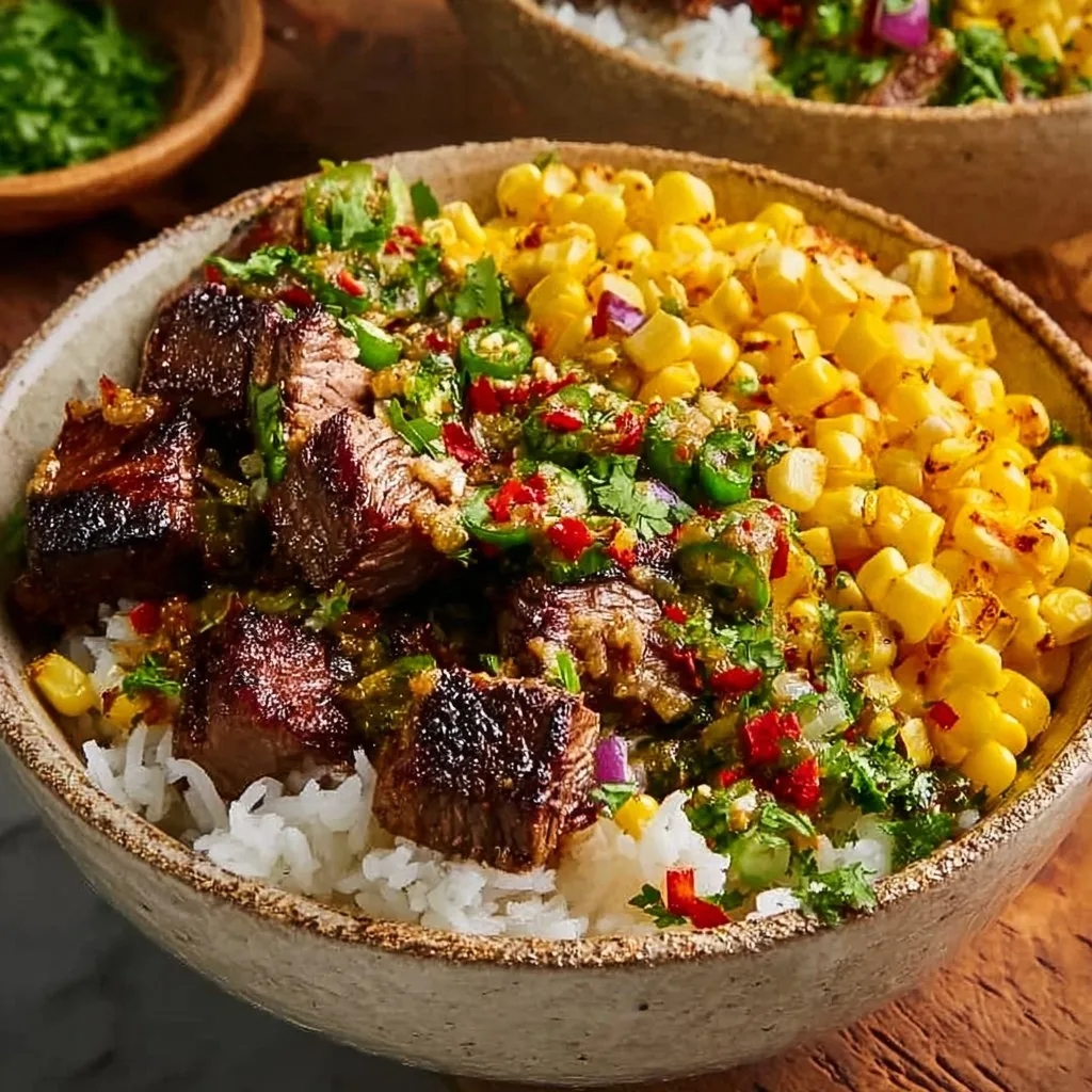 Street Corn Steak Rice Bowls
