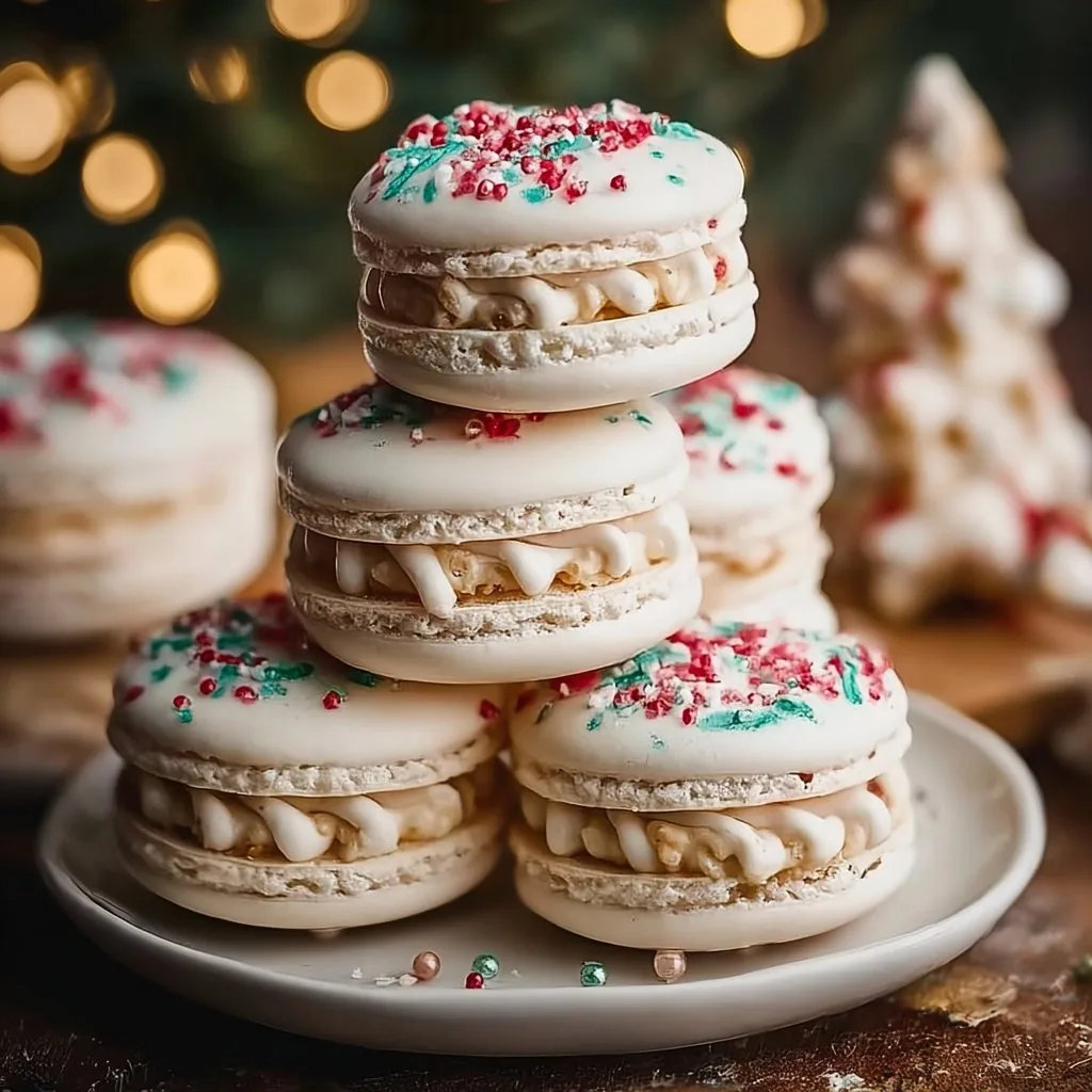 Christmas Tree Cake Macarons