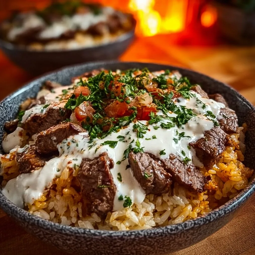 Steak Cheese Rice Bowl