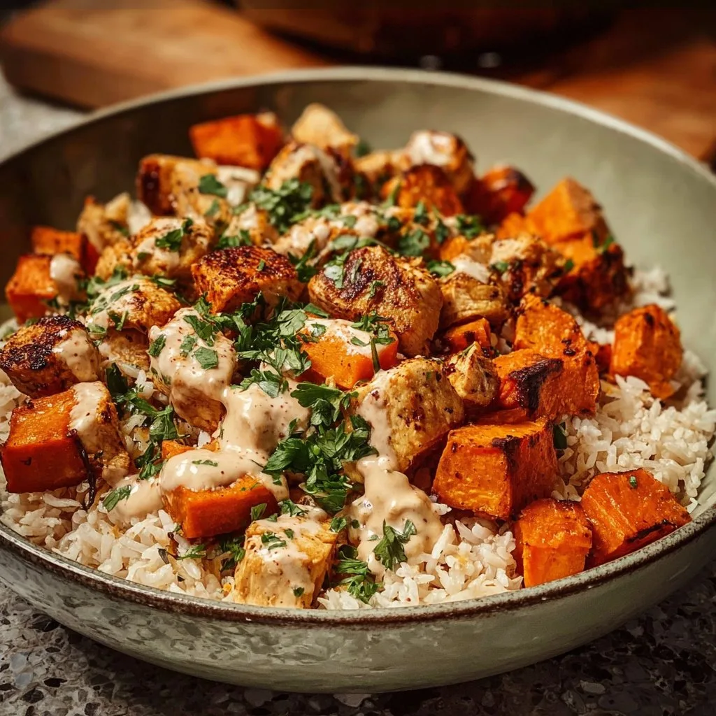Chicken and Sweet Potato Rice Bowl