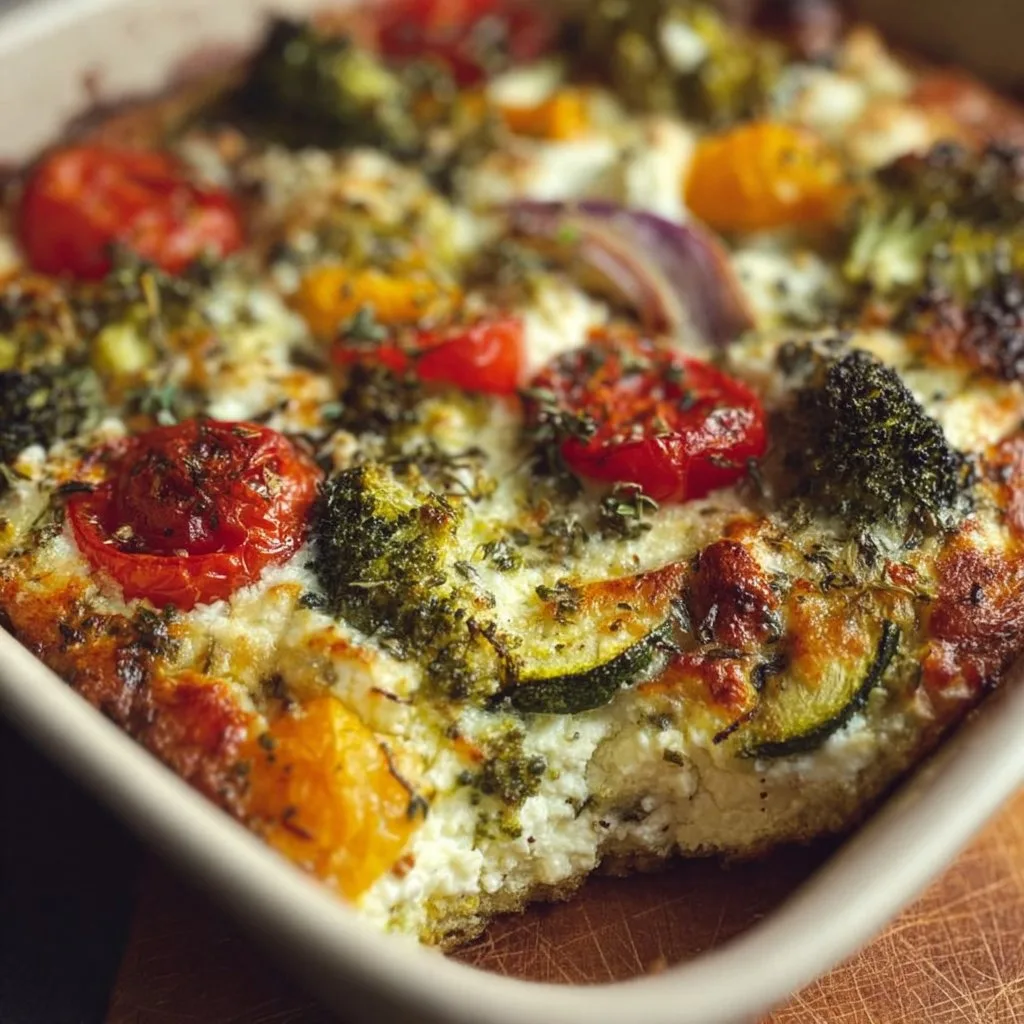 High-Protein Veggie Bake with Cottage Cheese