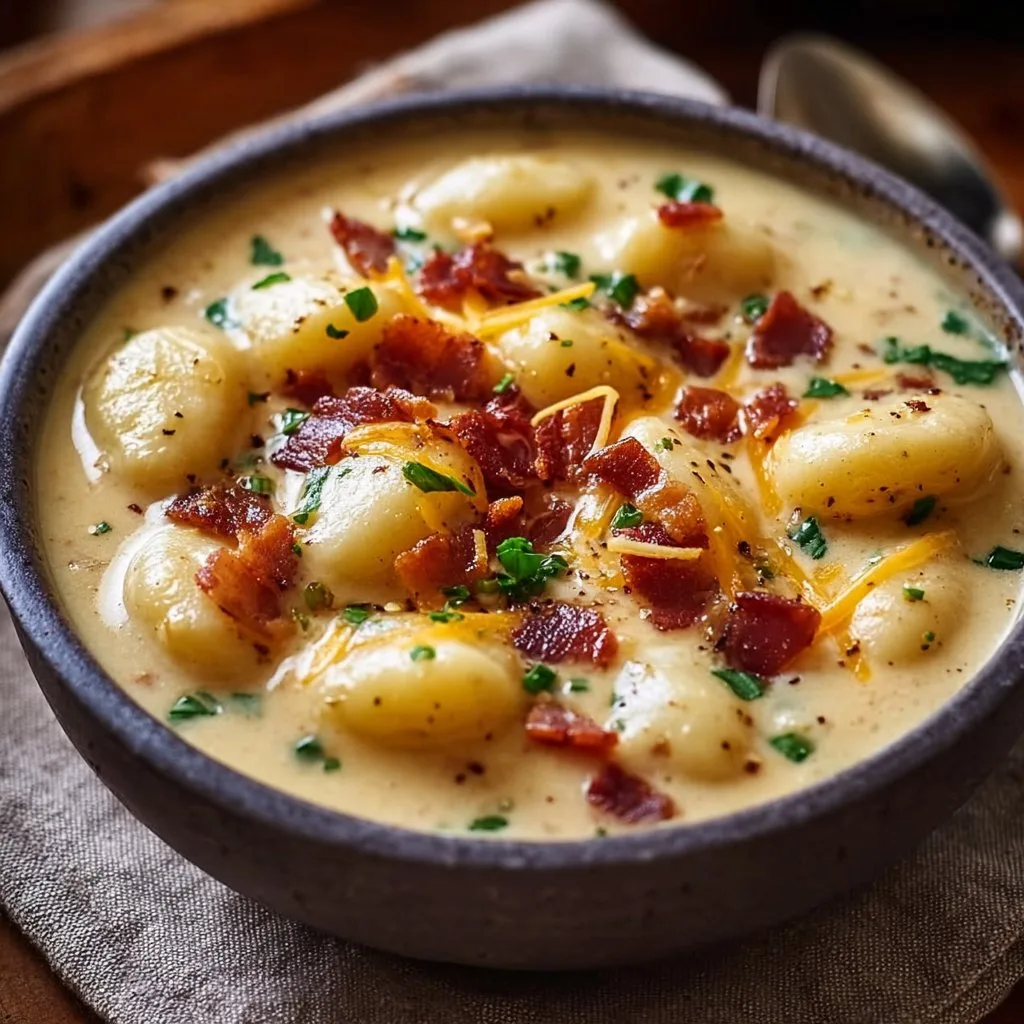 Bacon Cheddar Gnocchi Soup