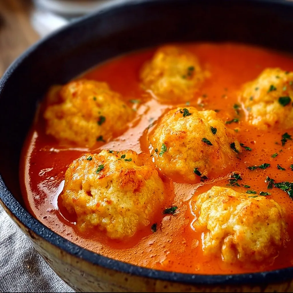 Wholesome Tomato Soup with Cheddar Bay Dumplings
